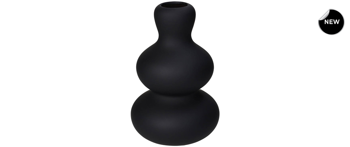 XET-9172 Vase Fine Earthenware Black 13.5x13.5x20.4cm NEW.jpg_1